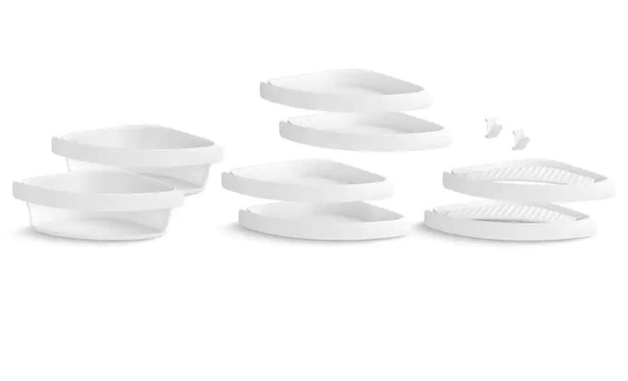 STORE+ 10-Piece Wall Mounted Shower Caddy in White Finish