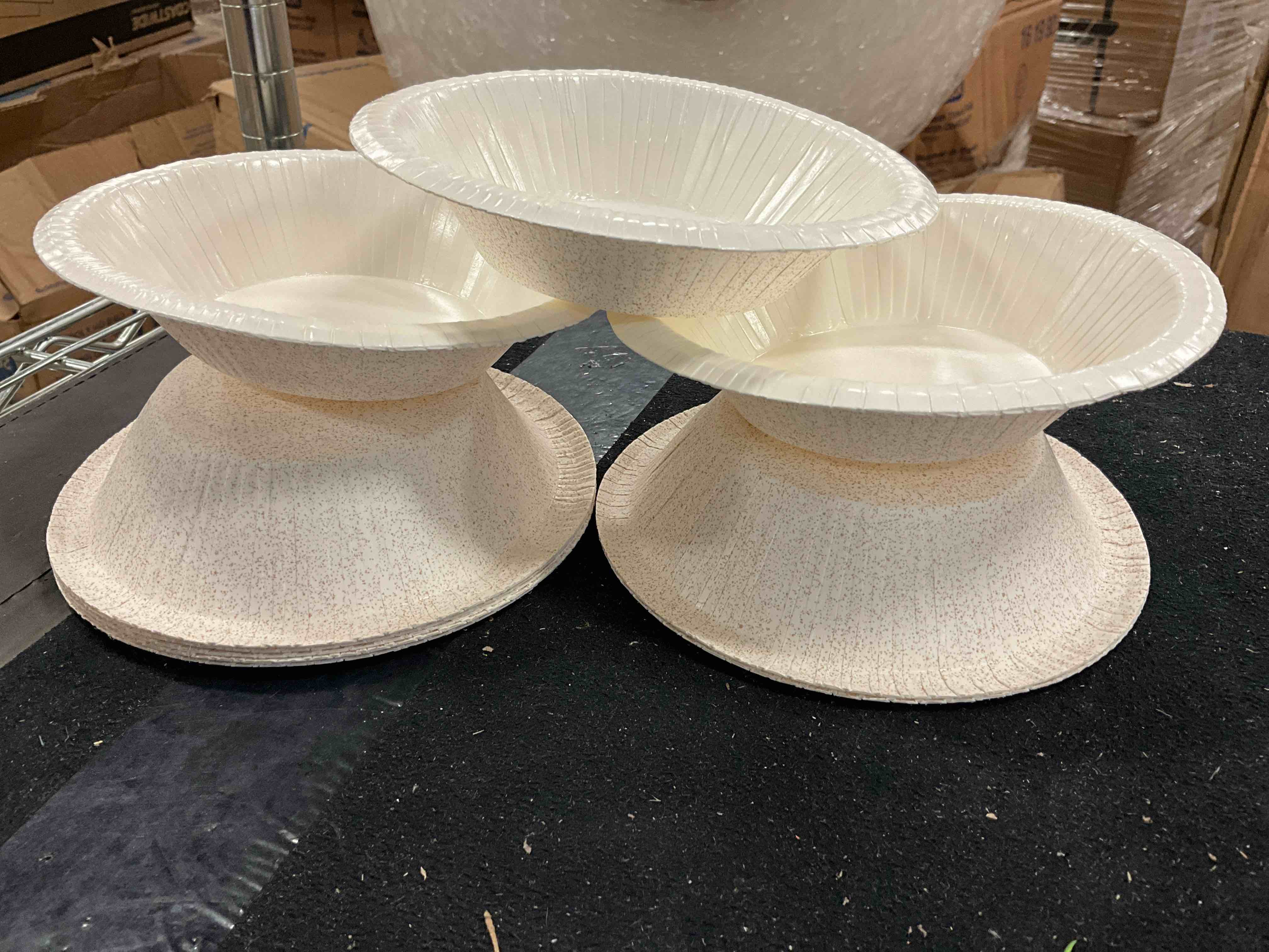 Papertech 700452 white/Brown Speckle PT222BR Paper Soup Plates 200ct