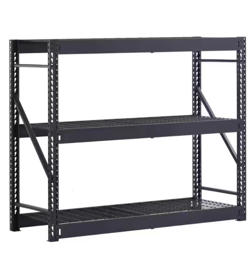 3-Tier Industrial Duty Steel Freestanding Garage Storage Shelving Unit in Black (65 in. W x 54 in. H x 24 in. D)