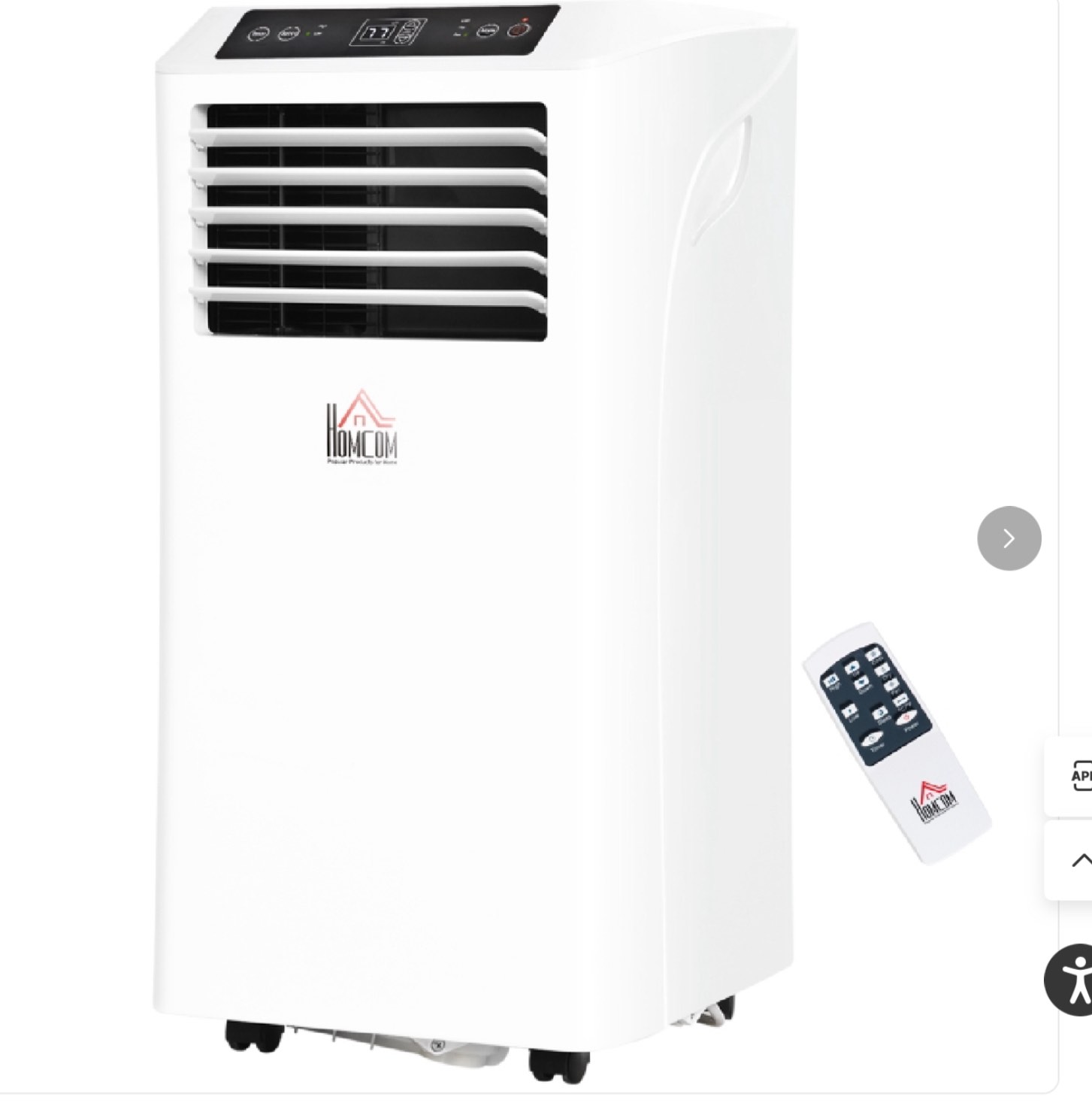 HOMCOM 10000 BTU Mobile Portable Air Conditioner with Cooling, Dehumidifier, Ventilating, Remote Control, 24-Hour Timer, Portable AC Unit for Bedroom, Living Room, Home Office, White