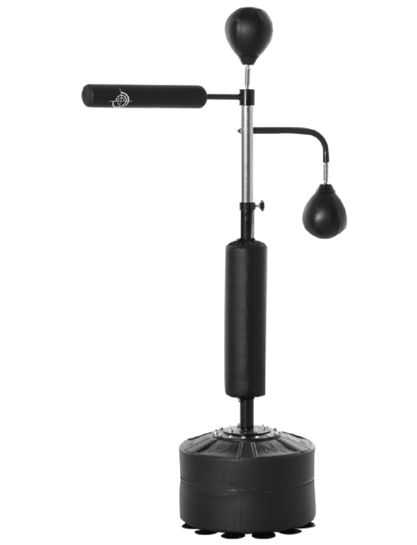 Soozier 3-in-1 Boxing Bag Freestanding Punching Bag with 2 Speed Bag, 360° Relax Bar, Reflex Bag, Adjustable Height