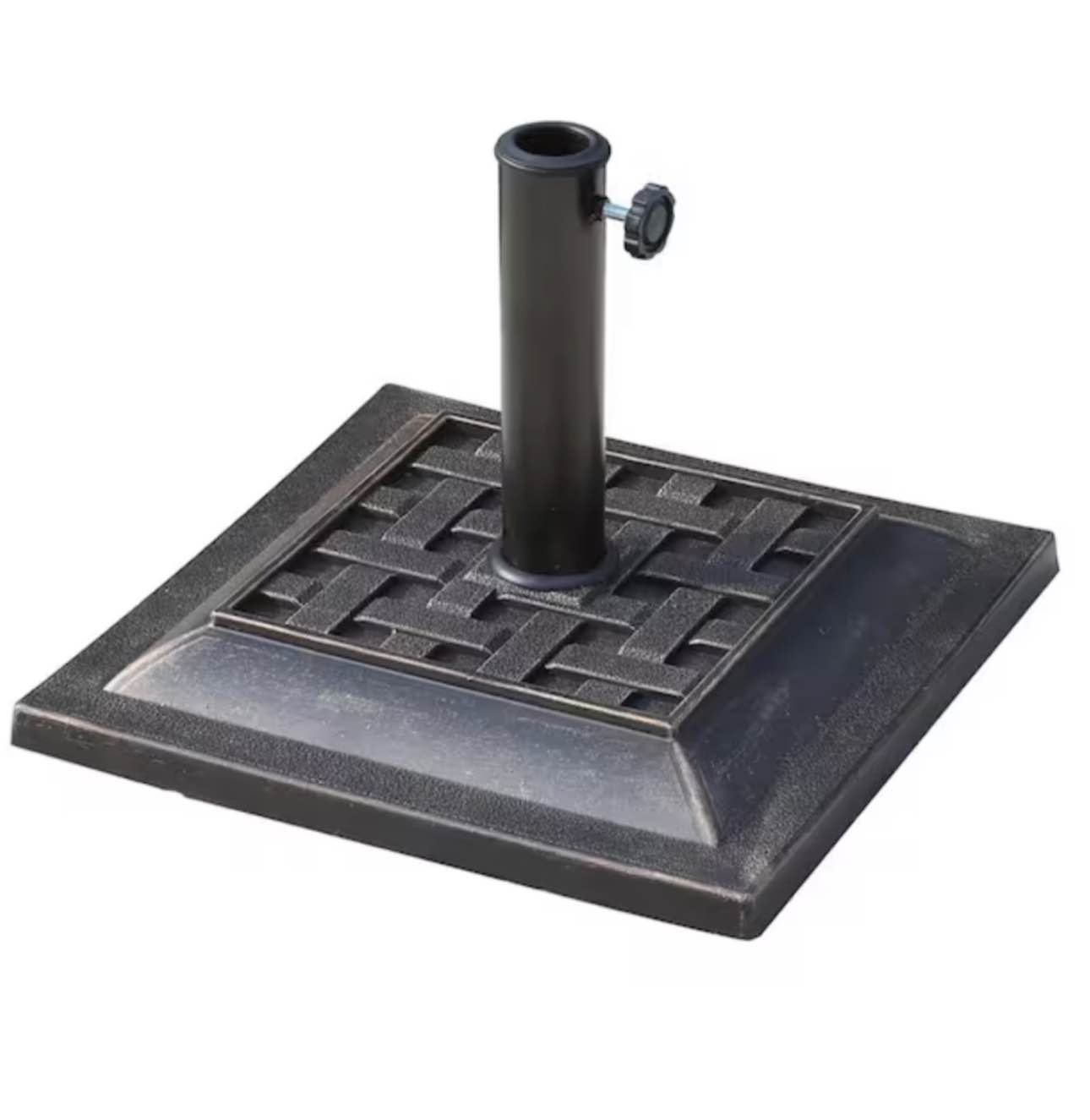 17.5 in. Round Resin Patio Umbrella Base with Beautiful Decorative Pattern and Easy Setup in Bronze