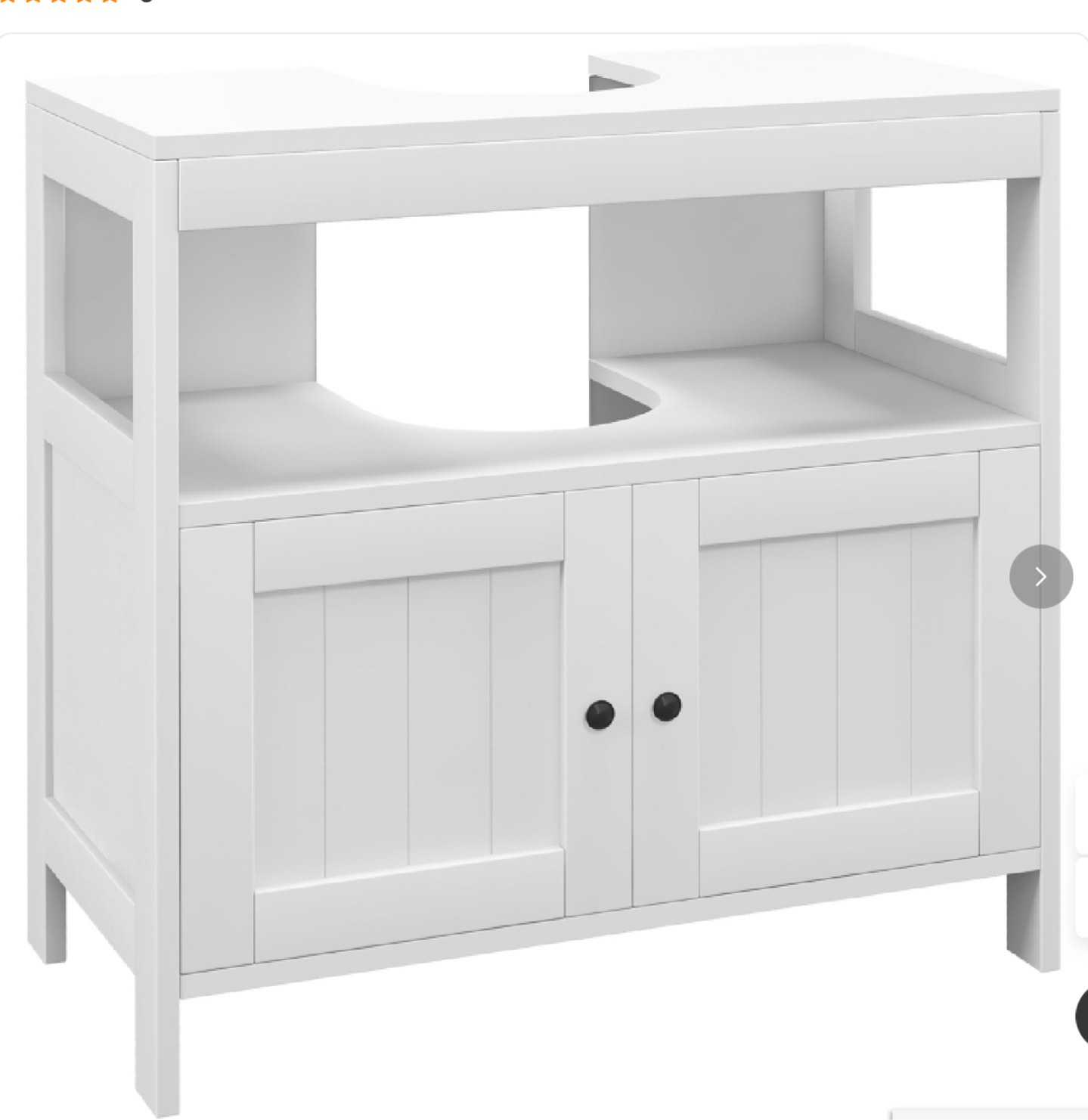 kleankin Pedestal Sink Storage Cabinet, Bathroom Under Sink Cabinet with 2 Doors and Open Shelf, Bathroom Vanity, White