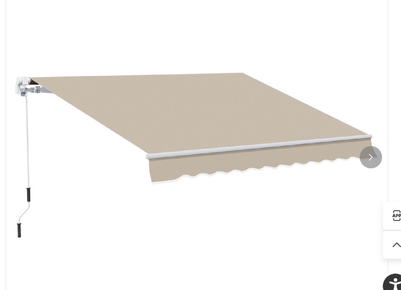 Outsunny 13' x 8' Retractable Awning, Patio Awnings, Sunshade Shelter w/ Manual Crank Handle, UV & Water-Resistant Fabric and Aluminum Frame for Deck, Balcony, Yard, Beige