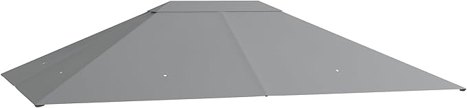 Outsunny 10' x 13' Gazebo Canopy Replacement, Outdoor Gazebo Cover Top Roof Replacement with Vents and Drain Holes, (TOP COVER ONLY), Light Gray