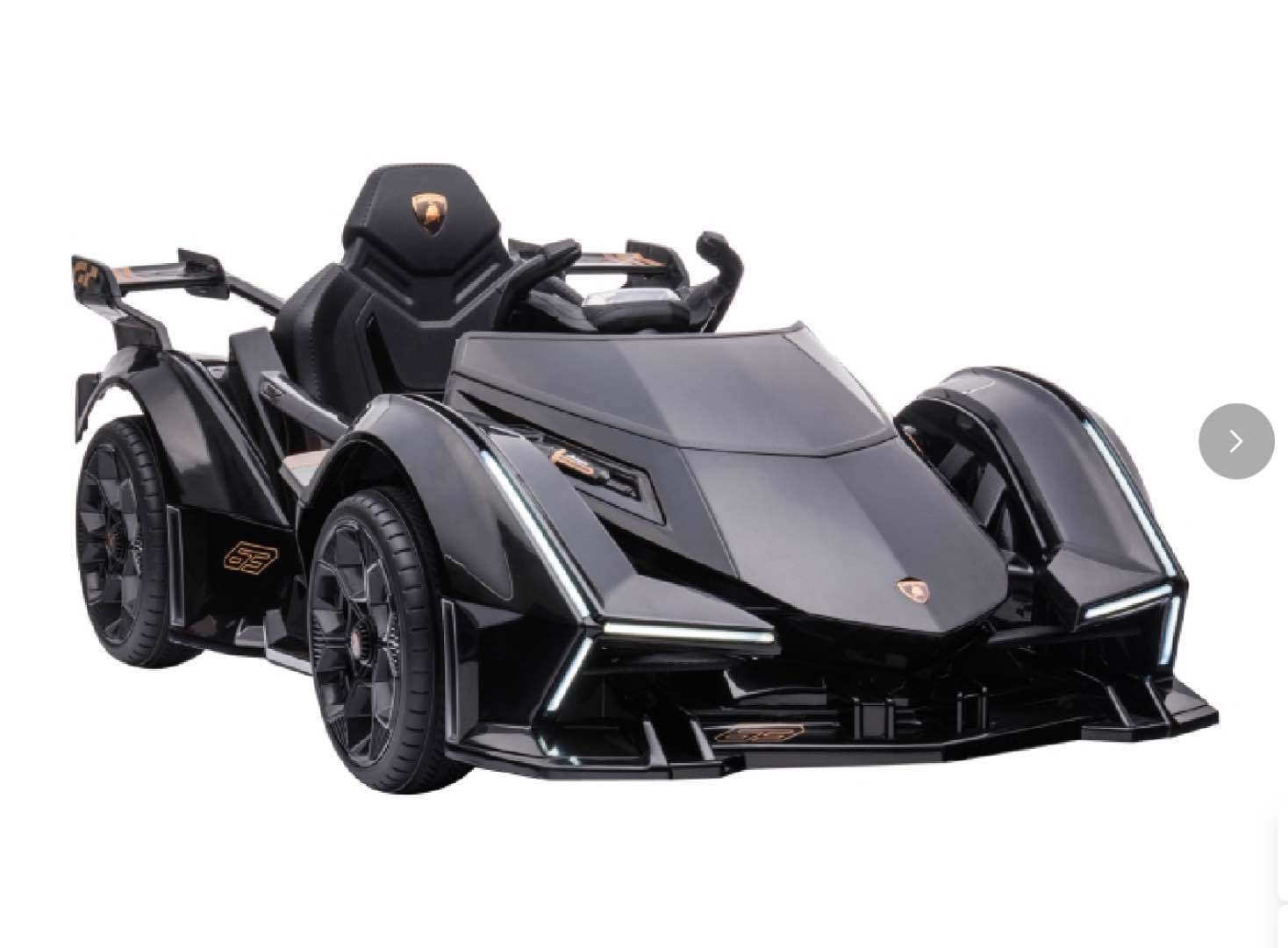 Aosom 12V Electric Ride-on Car, Licensed Lamborghini V12 Vision Gran Turismo Battery-Powered Ride-on Toy with Remote Control, Bluetooth, Music, LED Lights, for 3-6 Year Old Boys and Girls, Black