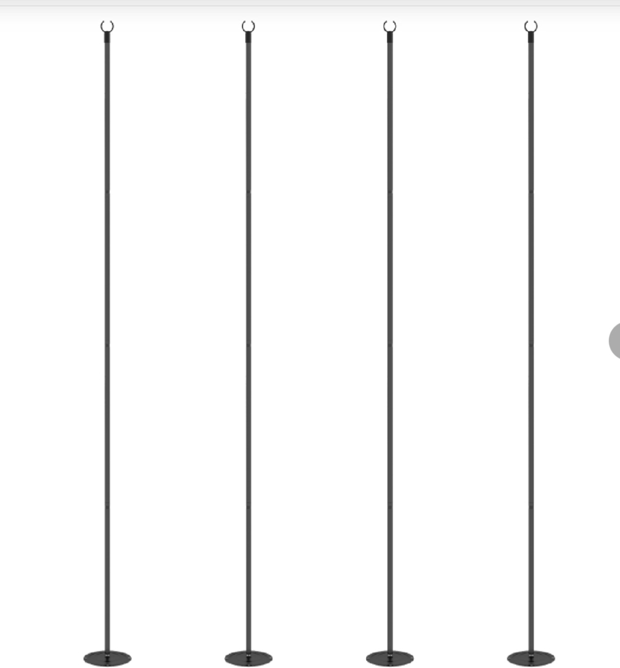 Outsunny 4 Pack of 10' String Light Poles, Steel Hanging Lighting Stand for Patio, Backyard, Deck, Wedding, Party, Black