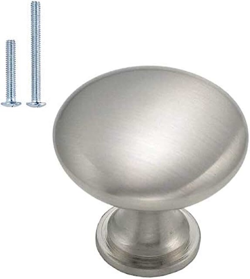 Alzassbg 5 Pack Polished Chrome Cabinet Knobs, 1 Inch(27mm) Cabinet Hardware Cylinder Crystal Knobs for Cabinets and Drawers AL1077CP