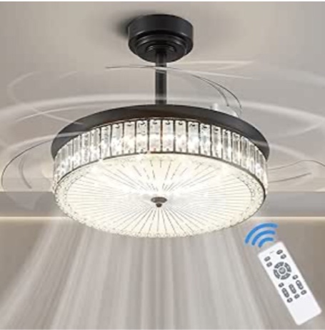 LoDADRA Ventilador de techo retracil de 42 pulgadas con luz ventilador 