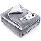 Heated Blanket Electric Blanket Throw,Extremely Soft and Comfortable Heated Throw Blanket with 5 Heating Levels & 4 Hours Auto Off and Overheat Protection, Suit for Gift, 50" x 60", Gray
