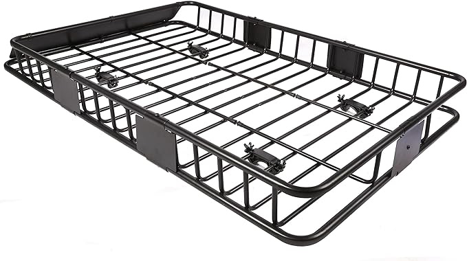 67" Universal Black Roof Rack Cargo with Extension Car Top Luggage Holder Carrier Basket Travel SUV