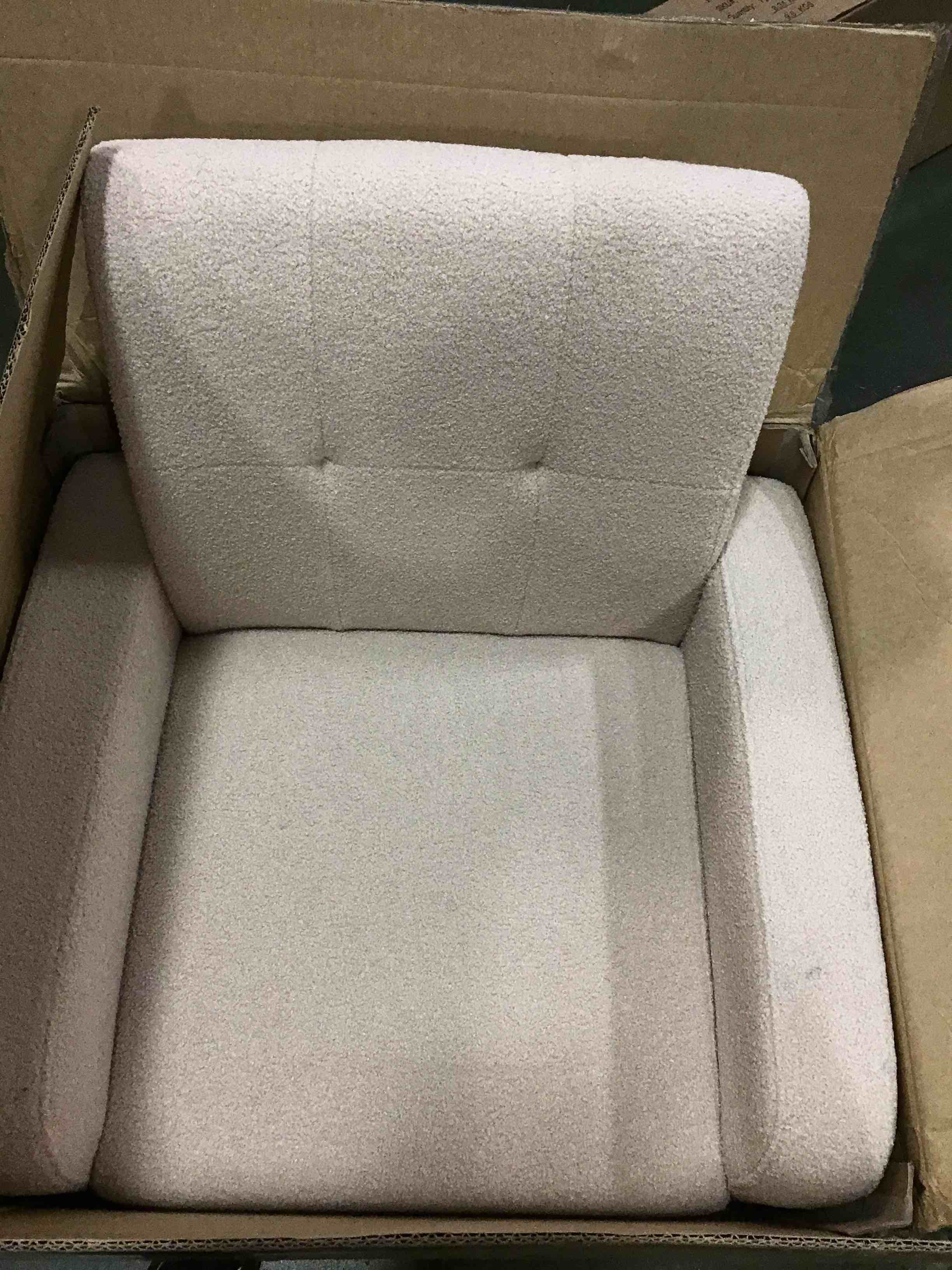 Dolonm Mid-Century Modern Accent Chair, Upholstered Armchair Living Room Chair, Comfy Single Sofa Chair with Metal Legs, Polyester Fabric Chair for Living Room Bedroom, Camel