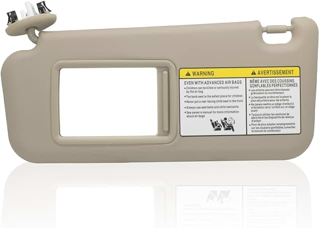 Driver Left Side Sun Visor Compatible with Toyota RAV4 2006 2007 2008 2009 2010 2011 2012 2013 with Light Replace 74320-42501-A1 Beige