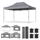Biracx 10x10 Heavy Duty Pop Up Canopy Tent with 4 Removable Sidewalls, Easy Setup Commercial Outdoor Canopy, Upgraded Waterproof Windproof Canopy for Parties with Roller Bag, Frame Thickened, White
