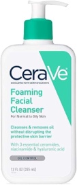 CeraVe Foaming Facial Cleanser | Daily Face Wash for Oily Skin with Hyaluronic Acid, Ceramides, and Niacinamide| Fragrance Free Paraben Free | 16 Fluid Ounce 16 Fl Oz (Pack of 1)