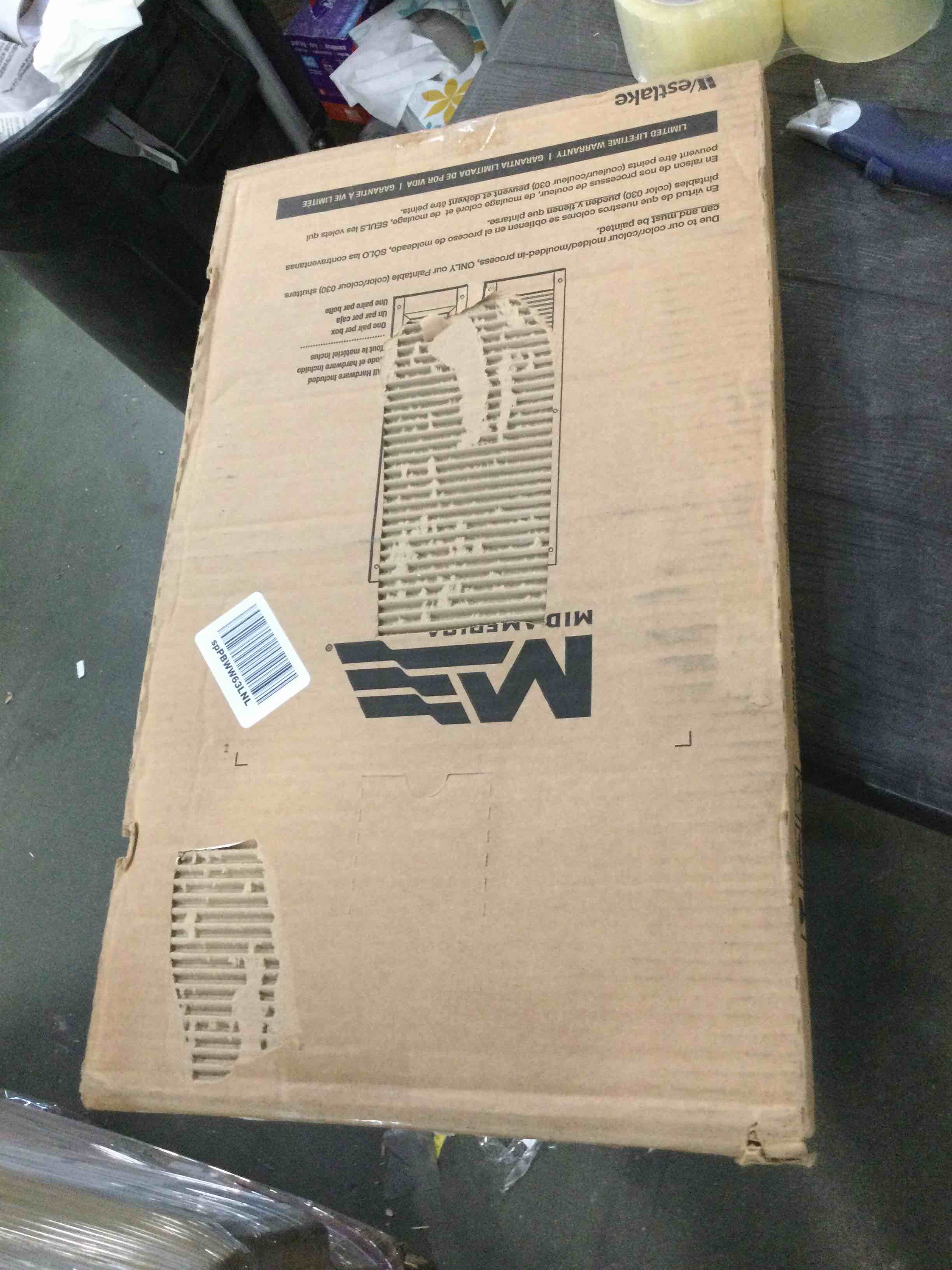 Lifetime Vinyl LL1S14X02500BL Standard Cathedral Top Center Mullion, Open Louver Vinyl Shutters, w/Installation Shutter-Lok's & Matching Screws (Per Pair), 14 1/2"W x 25"H, Black