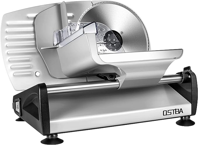 Meat Slicer Electric Deli Food Slicer with Child Lock Protection, Removable 7.5’’ Stainless Steel Blade and Food Carriage, Adjustable Thickness Food Slicer Machine for Meat, Cheese, Bread(150W)
