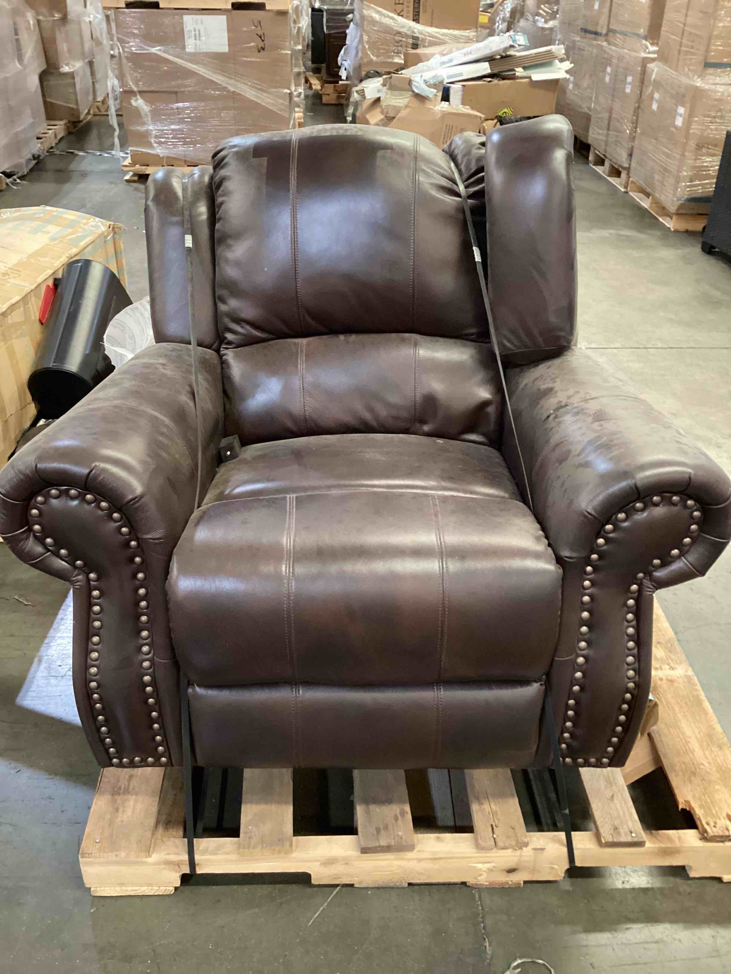 brown leather recliner chair 