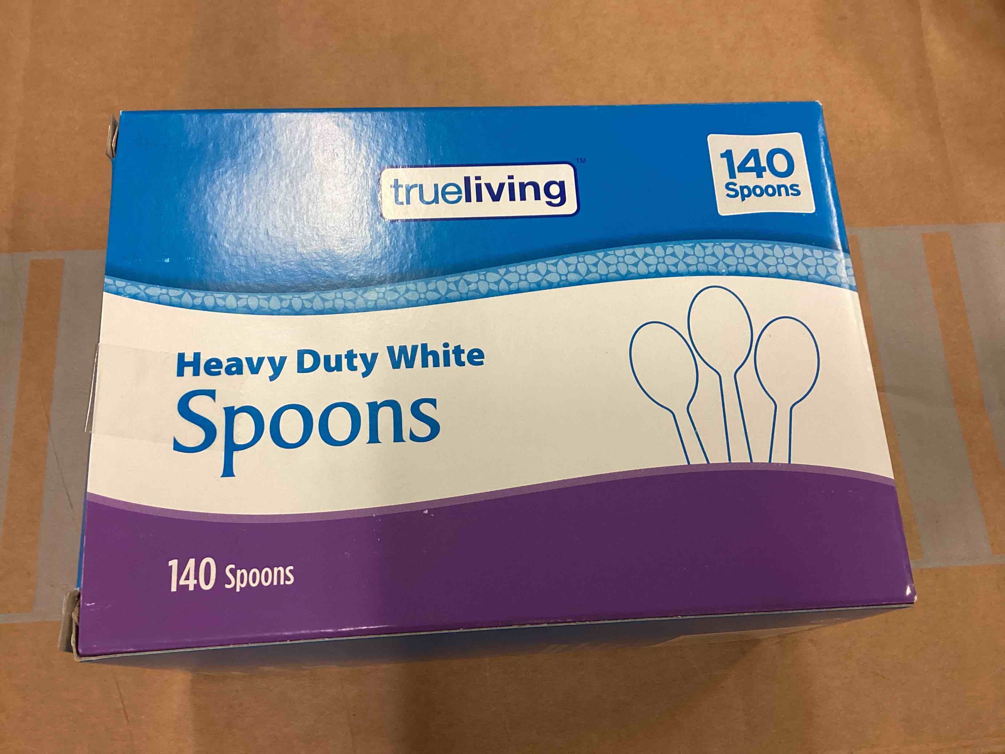 TRUELIVING HEAVY DUTY WHITE SPOONS, 140 COUNT
