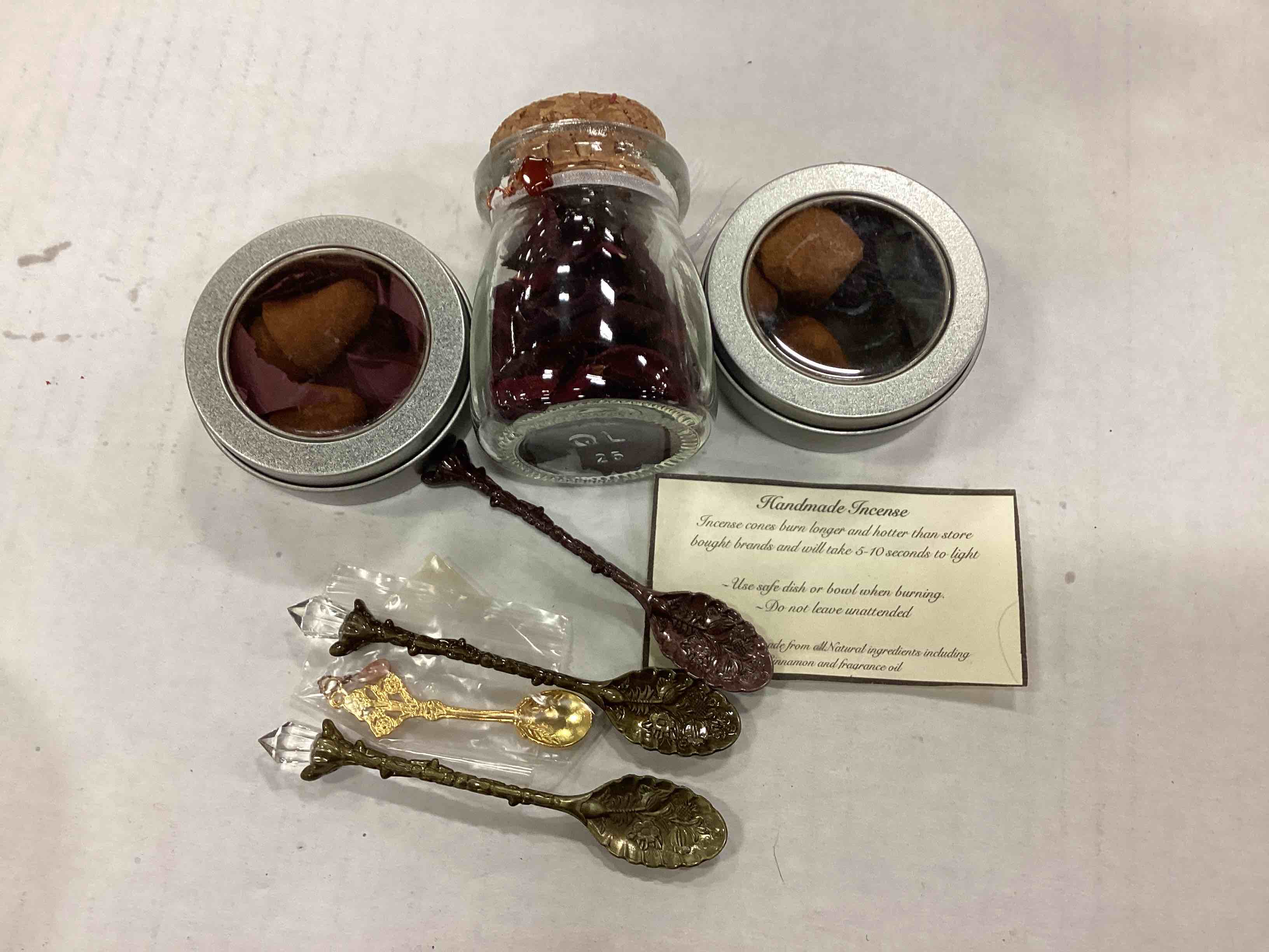 FREYA HANDMADE INCENSE CONES AND DECORATIVE SPOONS