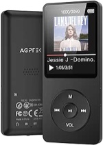 AGPTEK A02X 32GB MP3 Player with Bluetooth 5.3, 1.8 inch Screen Portable Music Player with Speaker, FM Radio, Voice Recorder, Supports Expanded Up to 128GB