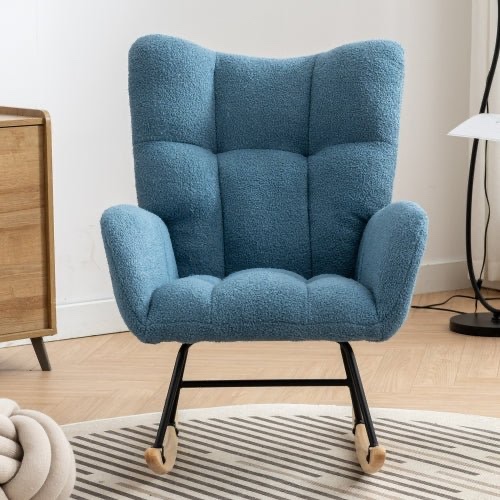Bellemave Soft Teddy Fabric Rocking Chair With Pocket