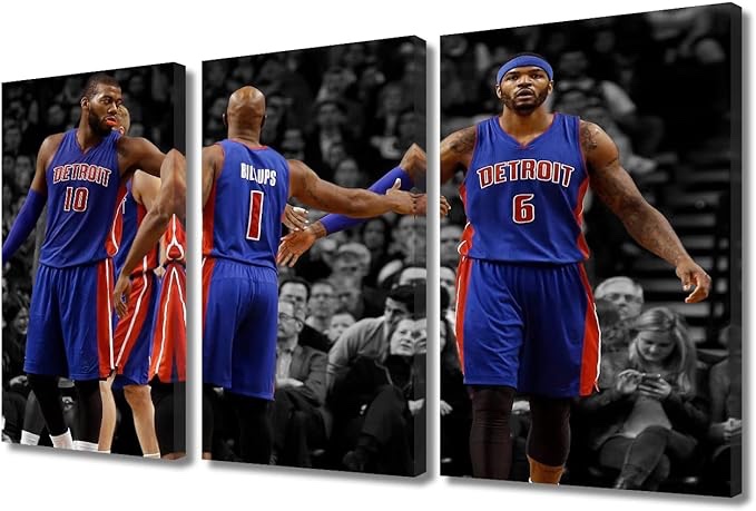 TUMOVO 3 Pieces Wall Art, American Football Lions Art Print for Wall Decor Ford Field, Lambeau Field Posters Detroit Paintings Gifts for Men Boys Room Wall Decorations Ready to Hang, 48" Wx24 H