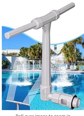 Pool Fountain Dual Spray - 2 Waterfall Heads Sprinkler with Noctilucent for Cooling Pool Spa Water Fits 1.5" Threaded InGround & Above Ground Swimming Pool Fountains Return Jets
