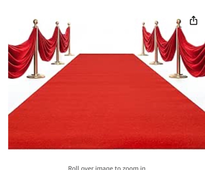 Red Carpet Aisle Runner for Party 24 in ?ù 15 ft, 80 GSM Red Novelty Polyester Fabric Aisle Runner for Wedding, Red Runway Rug for Holiday Parties, Special Events