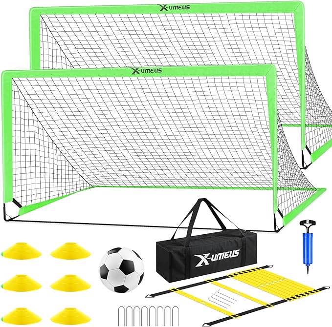 Kids Soccer Goals for Backyard Set - 2 of 6x4 ft Portable Soccer Goal Training Equipment, Practice Soccer Net with Soccer Ball, Cones, Bag, Soccer Set for Kids Youth Toddler Games, Sports Outdoor Play