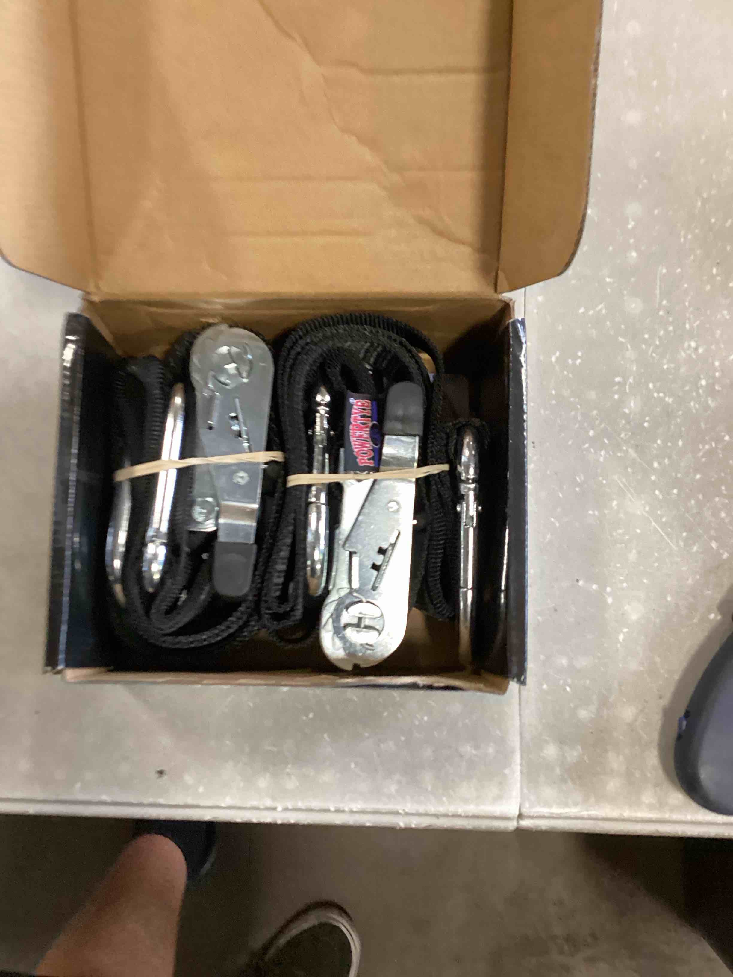 PowerTye 1.5in x 6.5ft Heavy Duty Ratchet Tie-Down Straps with Soft-Tye and Carabiner Hooks - 1,000 lb Working Load Limit / 3,000 lb Breaking Strength - Made in USA - Black/Black Pair