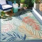 Safavieh Cabana 8 X 10 (ft) Green/Rust Indoor/Outdoor Floral Tropical Area Rug