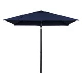 Mainstays 6 x 7.5 Foot Push-Up Rectangular Market Umbrella Navy