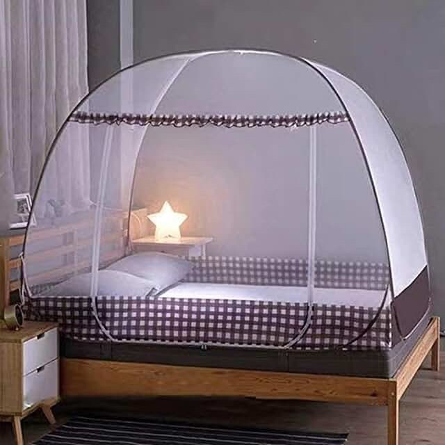 Mosquito Net for Bed L80xW72xH60 inch Large Folding Mosquito Netting with Net Bottom,Suit for Twin to King Size Bed Pop-Up Mosquito Net Tent for Bed Baby Adults Trip