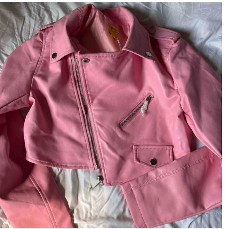 (small  L )Torera Rosa de vinipiel con cierres