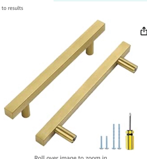 Ravinte Gold Cabinet Pulls 15 Pack 5 inch Gold Kitchen Cabinet Handles Brushed Gold Hardware for Cabinets Modern Square Brushed Brass Cabinet Handles 7-3/8 inch Overall Length Gold Drawer Pulls
