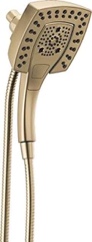 Delta 5-Spray In2ition 2-in-1 Dual Hand Held Shower Head with Hose, Magnetic Docking Handheld Shower Head, Champagne Bronze 58474-CZ25