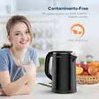 Electric Kettle, Miroco Double Wall 100% Stainless Steel Cool Touch Tea Kettle with 1500W Fast Boiling Heater, Cordless with Auto Shut-Off & Boil Dry Protection, BPA-Free, White