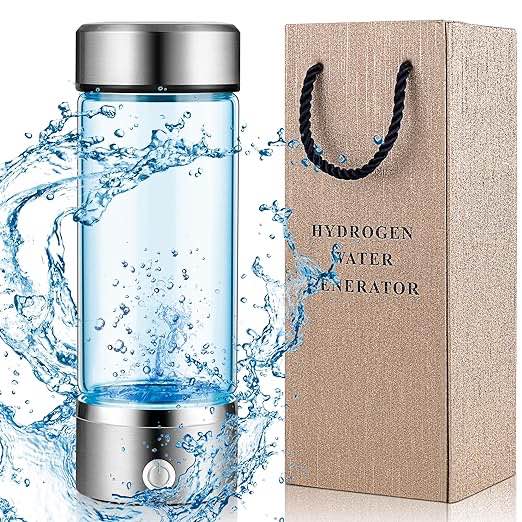 Hydrogen Water Bottle Generator with SPE PEM Technology Water Ionizer, Hydrogen Water Machine Improve Water in 3 Minutes 2024 for Home, Office, Travel, Daily Drinking (Silver)