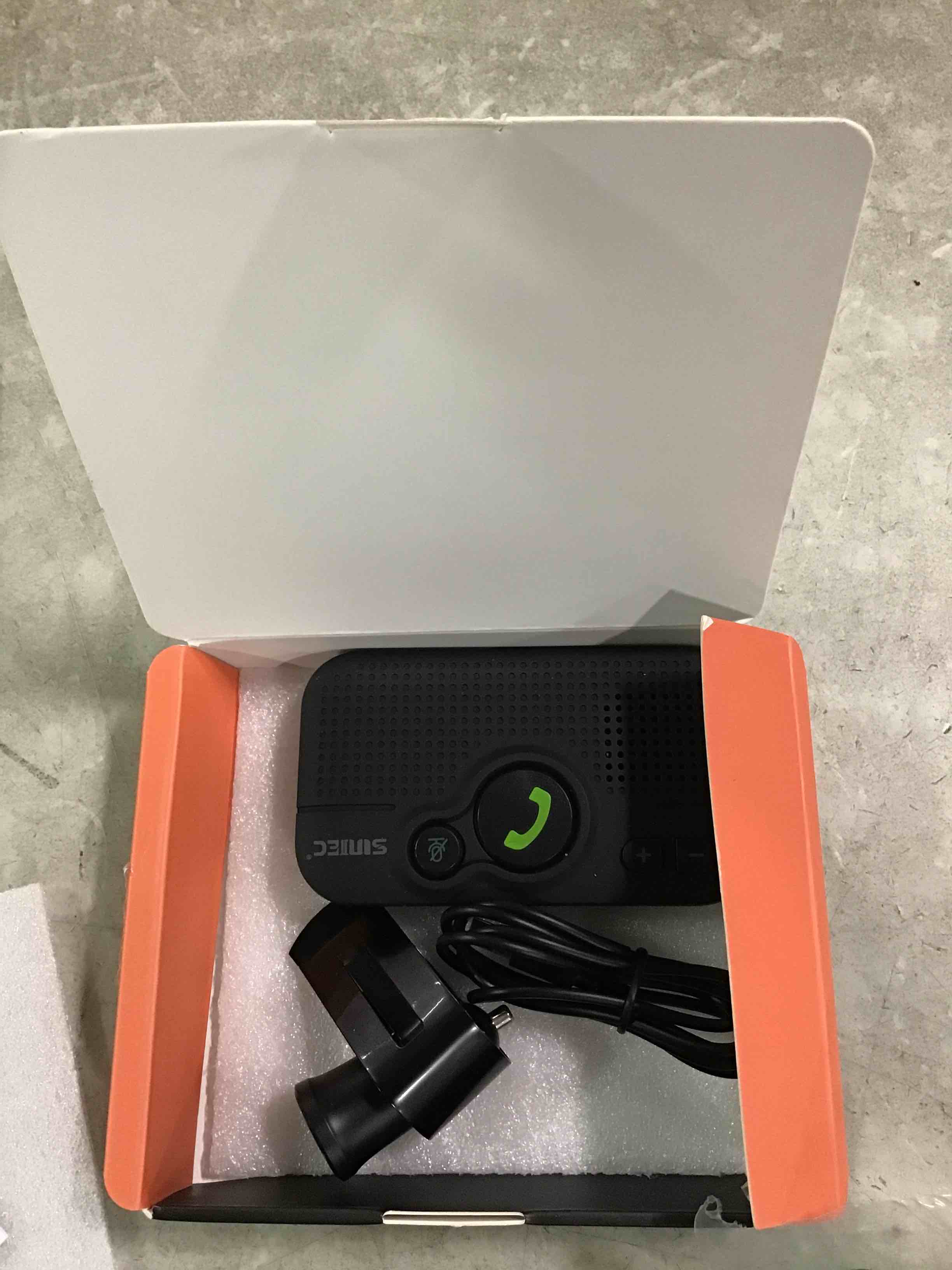 SUNITEC Handsfree Bluetooth for Cell Phone, Bluetooth 5.0 Car Speaker Motion AUTO ON Off Support Siri Voice Assistant Bluetooth Car Kit Receiver Handsfree Speakerphone with Visor Clip - BC980P