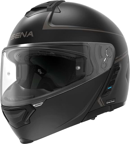 Sena Impulse DOT Flip Up Modular Bluetooth Helmet w/Sound by Harman Kardon Dual Visor Helmet with Integrated Mesh Intercom System / MP3 / Voice Dial Matte Black Medium