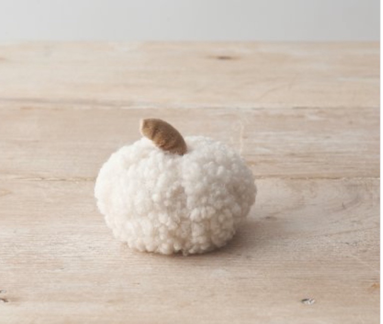 (set of 7) WHITE SHERPA PUMPKIN