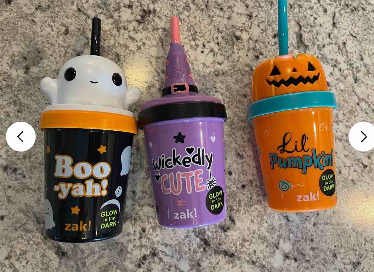 Target Bullseye Playground Halloween Kids Sippy Cup Ghost Witch Pumpkin Set NEW