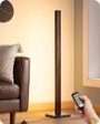 EDISHINE Wooden Remote Control Floor Lamp, Minimalist Dimmable Stick Light, Modern Standing LED Corner Lighting for Living Room, Bedroom, Studio, Office, 7 Color Temperature 2700~6000K, 46" Dark Walnut
