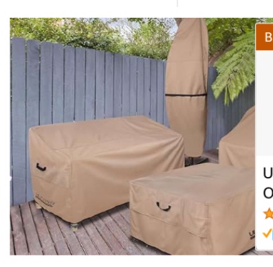  2 ULTCOVER Waterproof Outdoor Sofa Cover - Heavy Duty Patio Bench Covers 58W x 28D x 35H inch