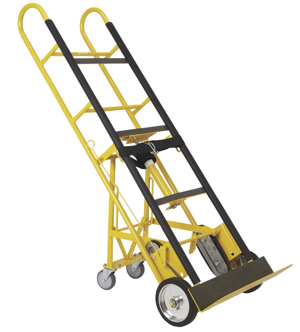 Strongway Industrial Appliance Hand Truck 1200-Lb. Capacity, 2 or 4 Wheel Position, Rubber Coated Steel Frame