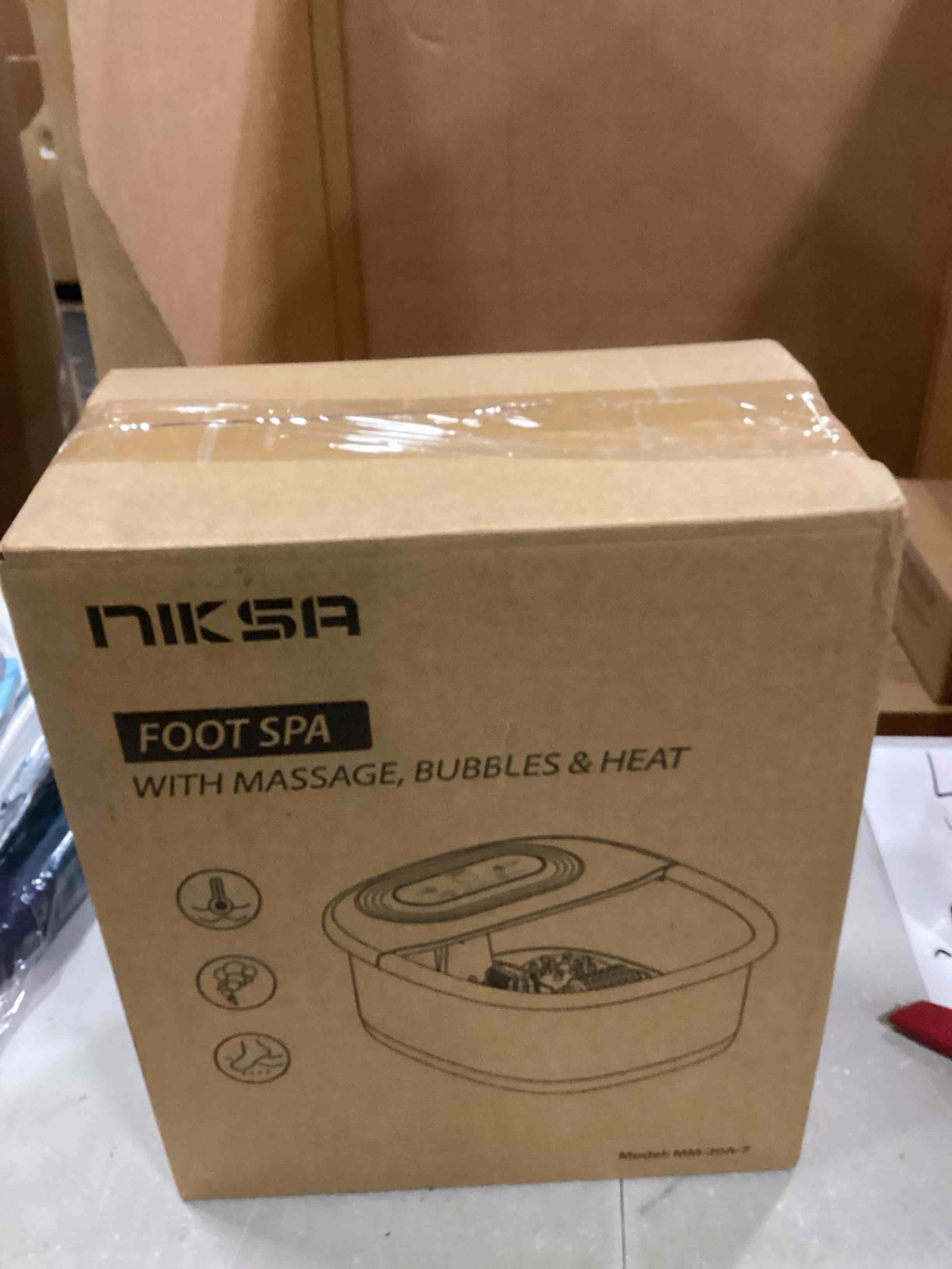 Niksa Foot Spa Bath Massager with Heat, Bubbles, Vibration and Red
