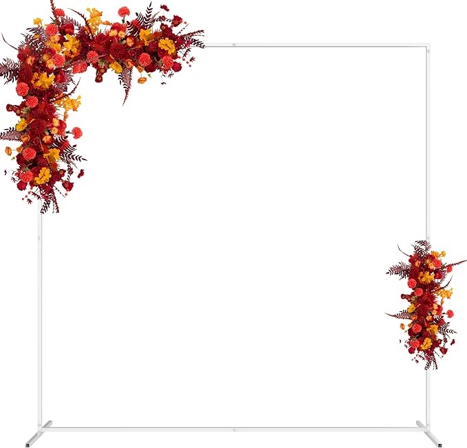 6.6FT x 6.6FT White Wedding Arches for Ceremony Rectangular Metal Balloon Arch Stand Kit Garden Floral Square Arch Frame Background for Anniversary Birthday Party Bridal Shower Decoration Home Decor