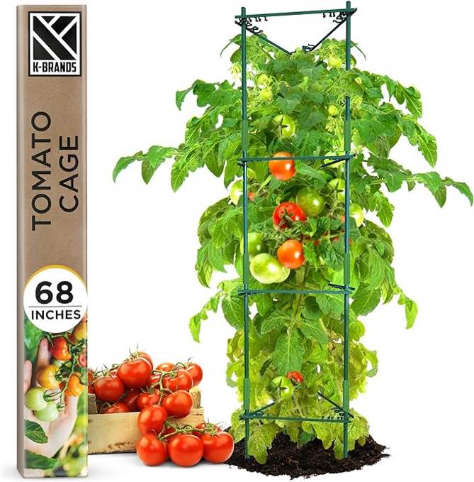 Tomato Cage – Premium Tomato Plant Stakes Support Cages Trellis for Garden and Pots (Upto 68 Inches Tall)