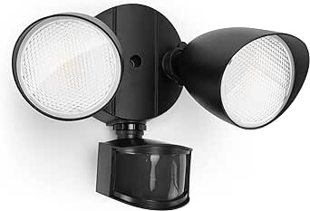 LUTEC 32W 2500 Lumen LED Security Lights Motion Sensor Light Outdoor, 5000K Daylight, IP54 Waterproof, Dusk to Dawn, Motion Detector Flood Light for Garage, Yard, Porch-Black